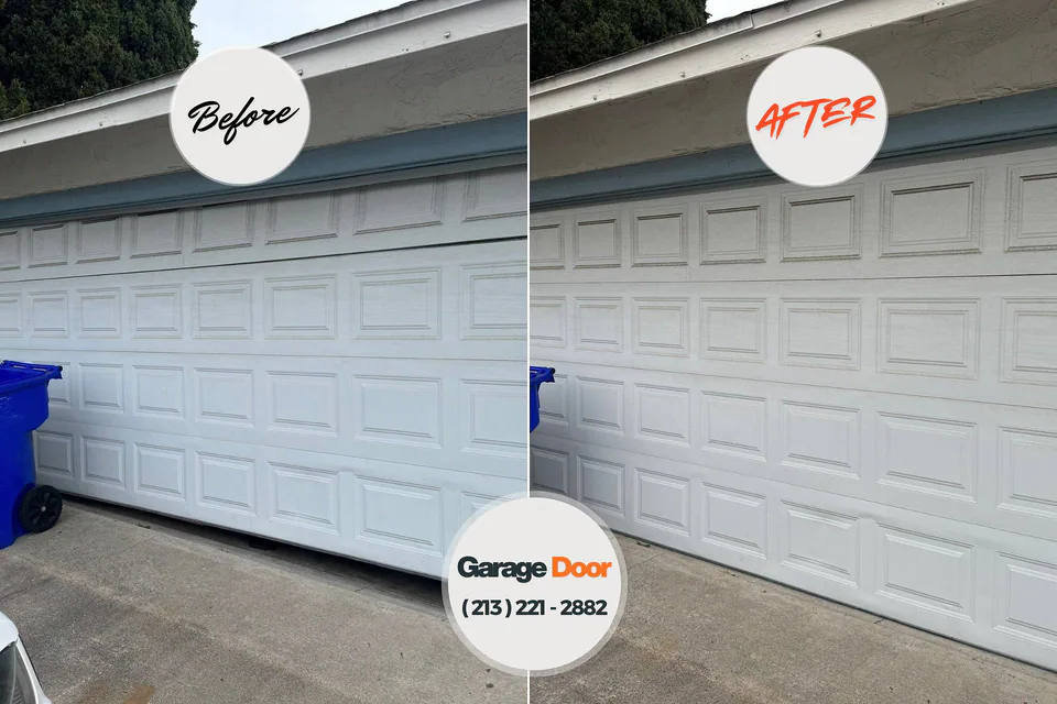 Before and after: garage door repair Ranchettes, WY